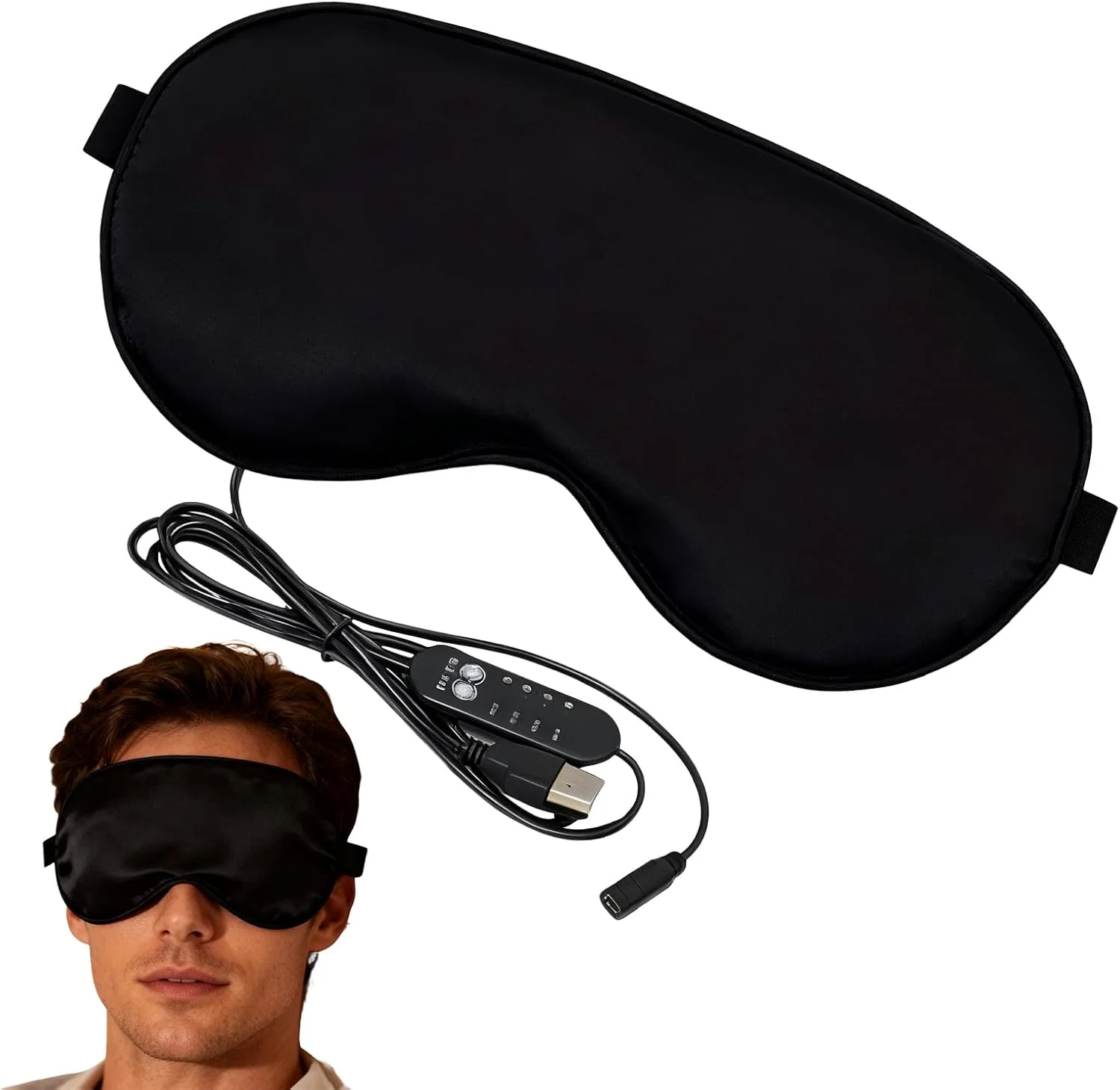 کمپرس گرم چشم، ماساژور ملایم و راحت، پد گرم کننده چشم برای خواب با USB - مناسب برای مردان، زنان، نوجوانان، دوستان، خانواده، منزل، مسافرت، دفتر، هواپیما، یوگا