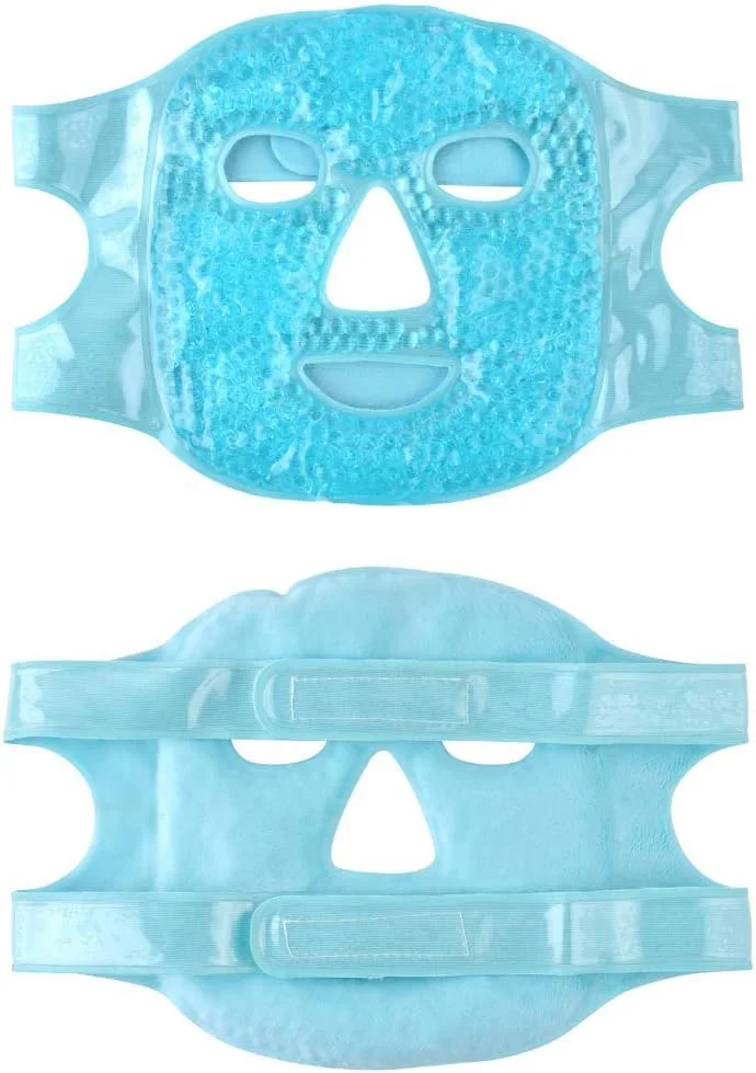 ماسک صورت ژله‌ای گرم و سرد FOMI | ماسک یخی صورت برای تسکین میگرن و سردرد، کاهش استرس | کاهش پف زیر چشم، حلقه‌های تیره | دارای پوشش پارچه‌ای (تمام صورت با سوراخ چشم)
