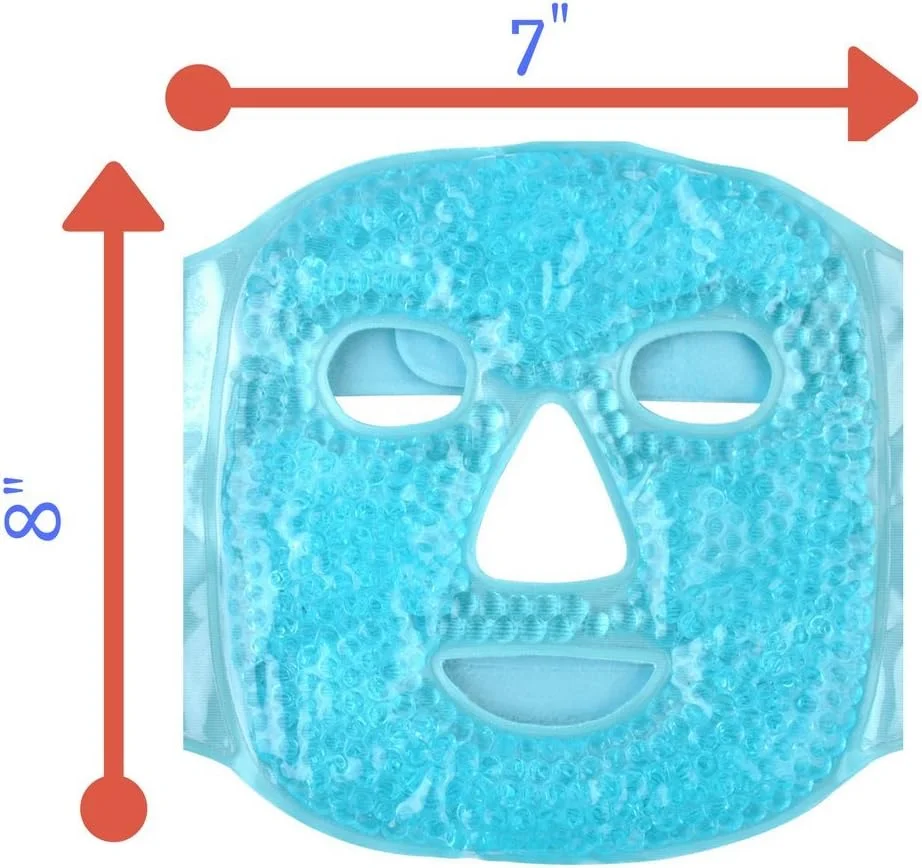 ماسک صورت ژله‌ای گرم و سرد FOMI | ماسک یخی صورت برای تسکین میگرن و سردرد، کاهش استرس | کاهش پف زیر چشم، حلقه‌های تیره | دارای پوشش پارچه‌ای (تمام صورت با سوراخ چشم)