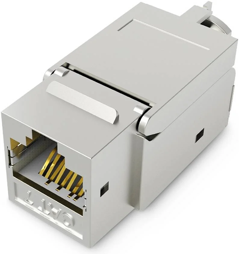 کانکتور مادگی Vnetion CAT7، 10G، روکش طلای 50U، بدنه فلزی، انتقال سریع، شیلد فلزی، بسته 1 عددی، خاکستری | VDD-B04-H