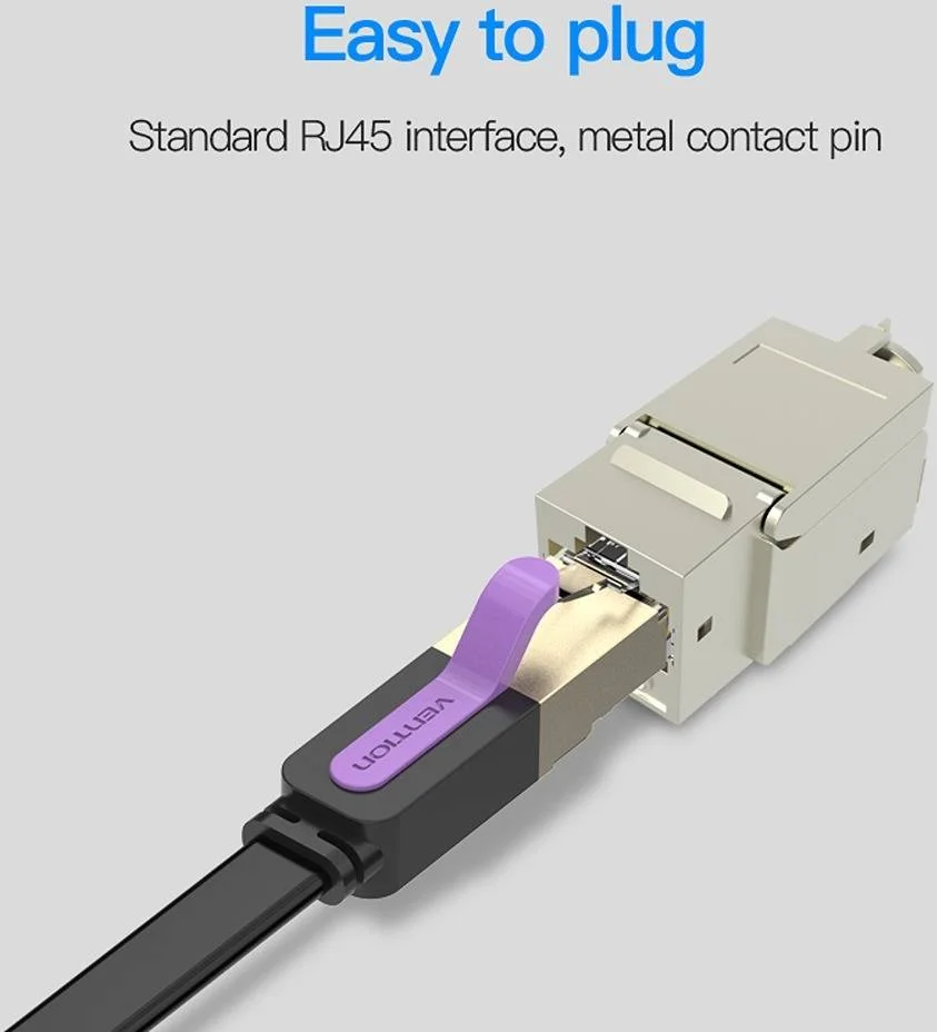 کانکتور مادگی Vnetion CAT7، 10G، روکش طلای 50U، بدنه فلزی، انتقال سریع، شیلد فلزی، بسته 1 عددی، خاکستری | VDD-B04-H