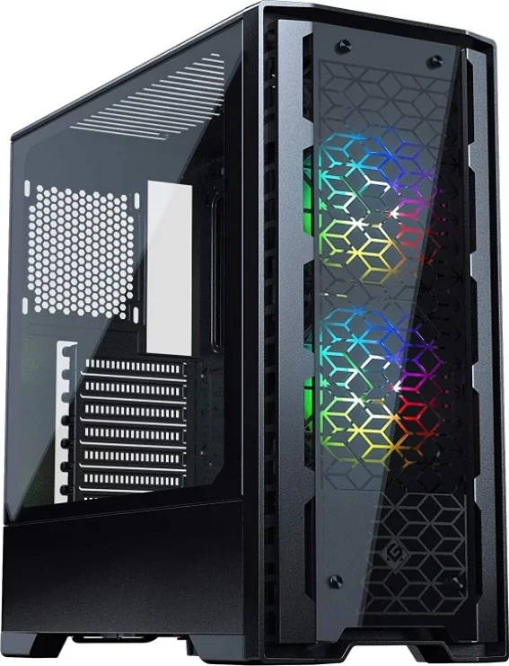 کیس میدتاور ATX مدل MetallicGear Neo-G فانتکس، طراحی شیشه حرارت دیده تزئینی در جلو، 2 عدد فن 120 دیجیتال RGB Skiron، کنترلر D-RGB - مشکی | MG-NE520G_BK01