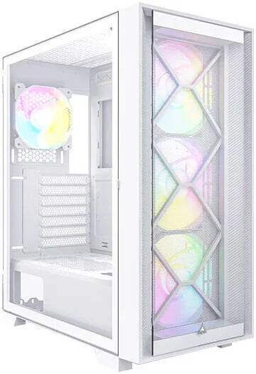 کیس کامپیوتر Montech Air 1000 Premium ATX، دارای 4 فن ARGB از پیش نصب شده، پشتیبانی از رادیاتور تا 360 میلی‌متر، فیلتر گرد و غبار کشویی سریع، پنل جانبی شیشه حرارت دیده، سفید | AIR-1000-PREMIUM-WHITE