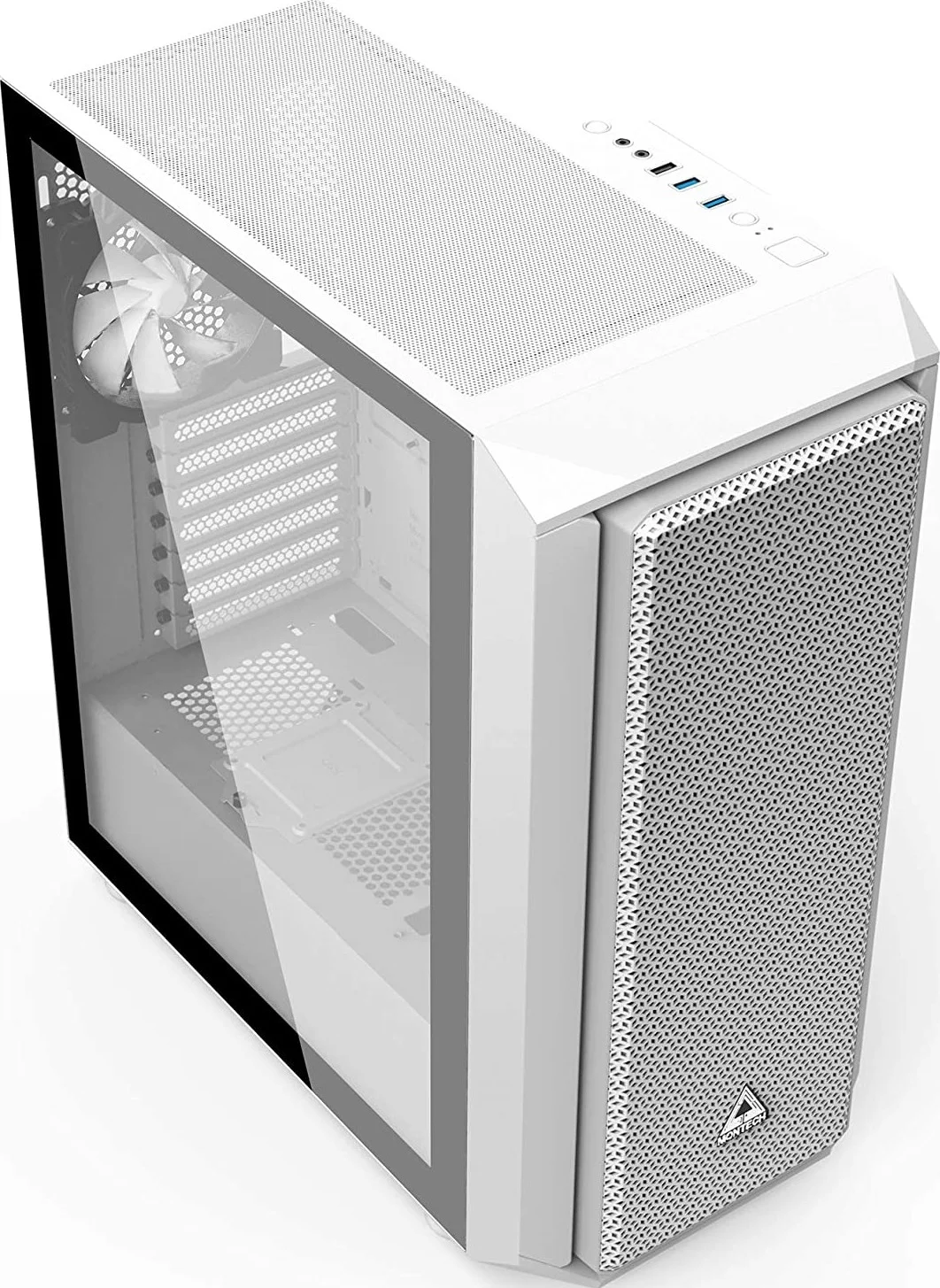 کیس مید تاور Montech AIR X ATX، جریان هوای فوق العاده بالا، دارای دو فن ARGB 200 میلی متری از پیش نصب شده، فن ARGB 120 میلی متری، کنترلر ARGB، همگام سازی مادربرد، شیشه حرارت دیده کشویی - سفید | AIR X-WHT