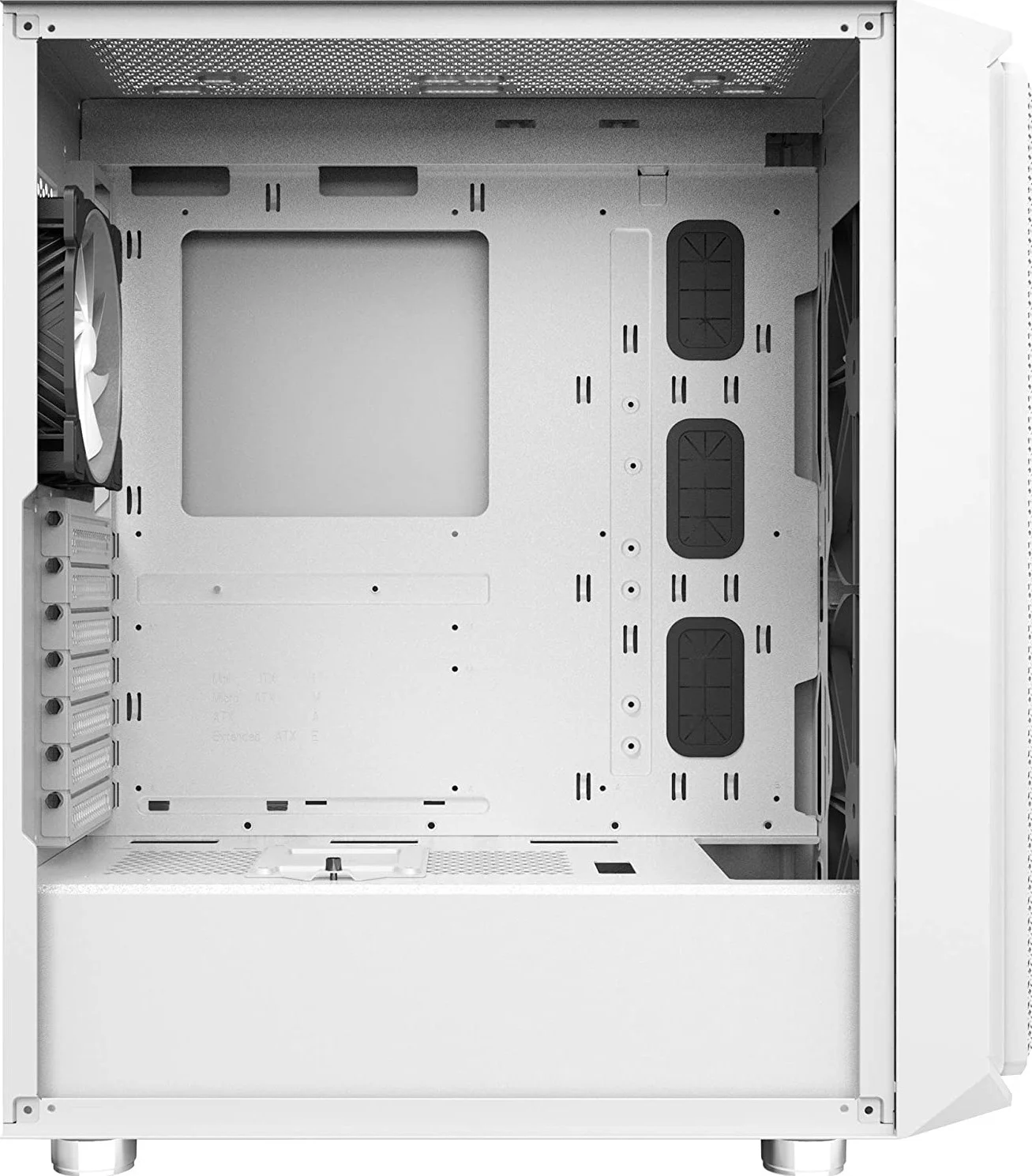 کیس مید تاور Montech AIR X ATX، جریان هوای فوق العاده بالا، دارای دو فن ARGB 200 میلی متری از پیش نصب شده، فن ARGB 120 میلی متری، کنترلر ARGB، همگام سازی مادربرد، شیشه حرارت دیده کشویی - سفید | AIR X-WHT