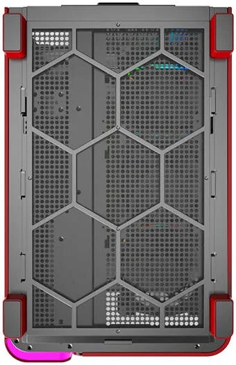 کیس کامپیوتر Montech KING 95 PRO ATX، دارای 6 فن از پیش نصب شده، پشتیبانی از رادیاتور تا 360 میلی‌متر، پشتیبانی از 9 فن، پنل مشبک ممتاز، پنل شیشه‌ای با قابلیت جدا شدن سریع، قرمز پررنگ | KING-95-PRO-RED