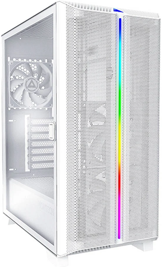 کیس مید تاور ATX مونتک Sky One Lite aRGB، پشتیبانی از رادیاتور تا 360 میلی‌متر، دارای 3 فن از پیش نصب شده، فیلتر گرد و غبار جلو و پایین، پنل جانبی شیشه‌ای چرخشی، پورت USB Type-C، سفید یخی | SKY ONE LITE WH