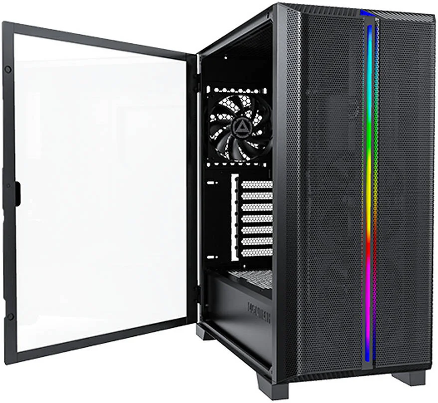 کیس مید تاور ATX مدل Montech Sky One Lite aRGB، پشتیبانی از رادیاتور تا 360 میلی‌متر، دارای 3 فن از پیش نصب‌شده، فیلتر گرد و غبار جلو و پایین، پنل کناری شیشه‌ای چرخشی، پورت USB Type-C، مشکی | SKY ONE LITE BK