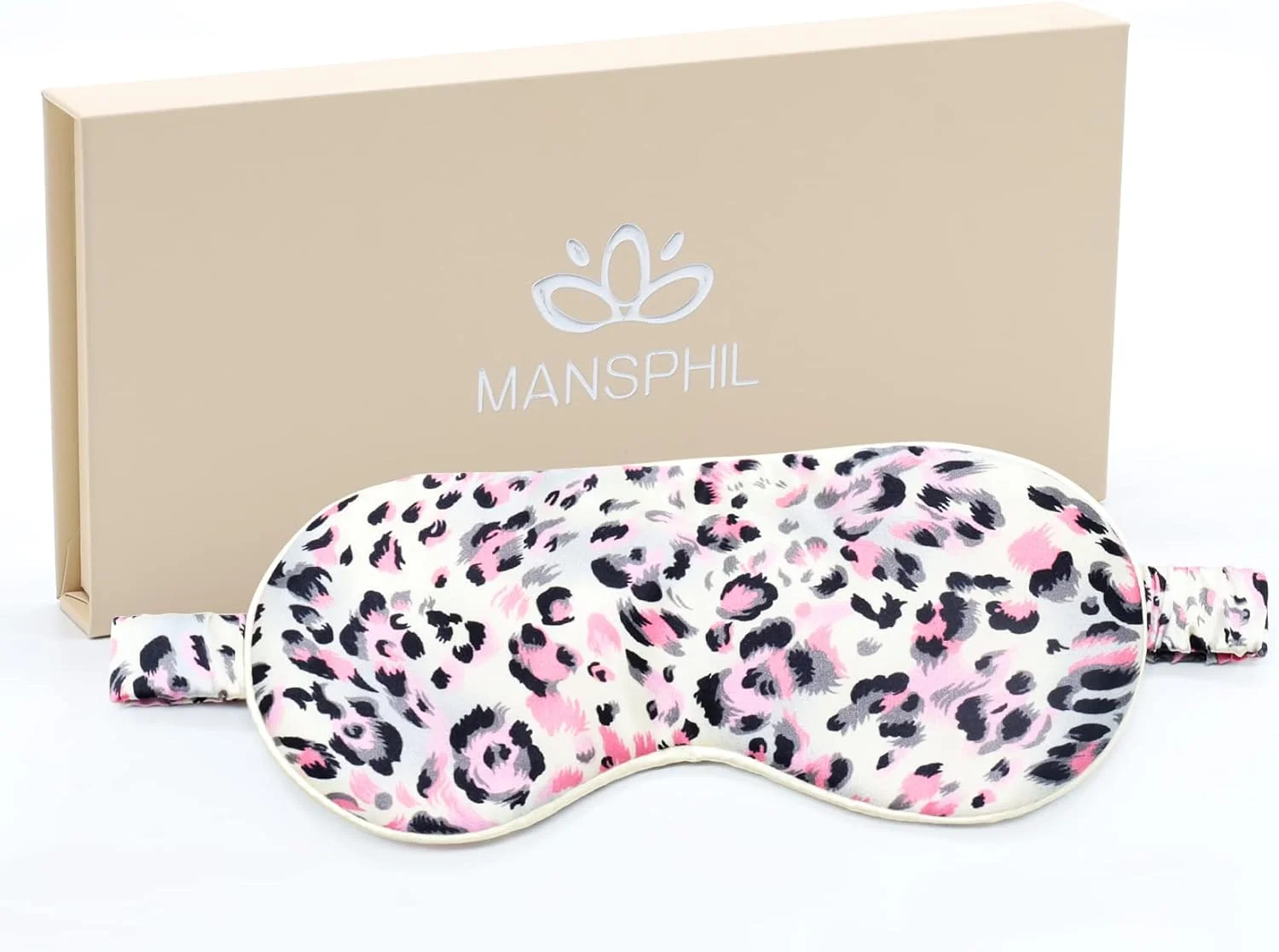چشم بند خواب ابریشمی MANSPHIL با طرح پلنگی صورتی، سبک و مناسب مراقبت از پوست، ساخته شده از ابریشم خالص 22 Momme با بند کشی برای خواب شب، مسافرت و چرت زدن - جعبه هدیه چشم بند خواب ابریشمی MANSPHIL با طرح پلنگی صورتی، سبک و مناسب مراقبت از پوست، ساخته شده از ابریشم خالص 22 Momme با بند کشی برای خواب شب، مسافرت و چرت زدن - جعبه هدیه