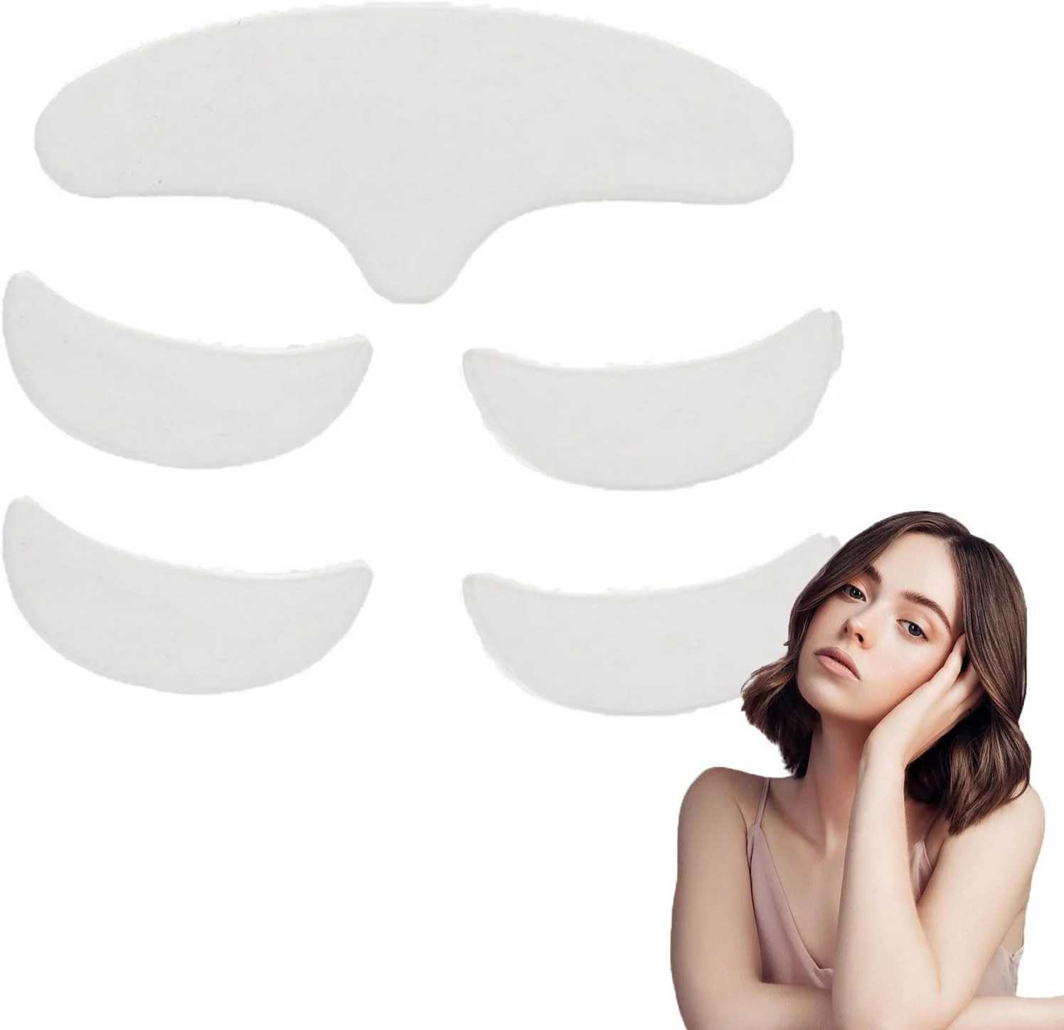 پد سیلیکونی ضد چروک 5 عددی، اشکال مختلف، قابل شستشو و استفاده مجدد، پد ضد پیری پیشانی، چشم و صورت برای جلوگیری و رفع چین و چروک و خطوط ریز، لیفتینگ پوست پد سیلیکونی ضد چروک 5 عددی، اشکال مختلف، قابل شستشو و استفاده مجدد، پد ضد پیری پیشانی، چشم و صورت برای جلوگیری و رفع چین و چروک و خطوط ریز، لیفتینگ پوست