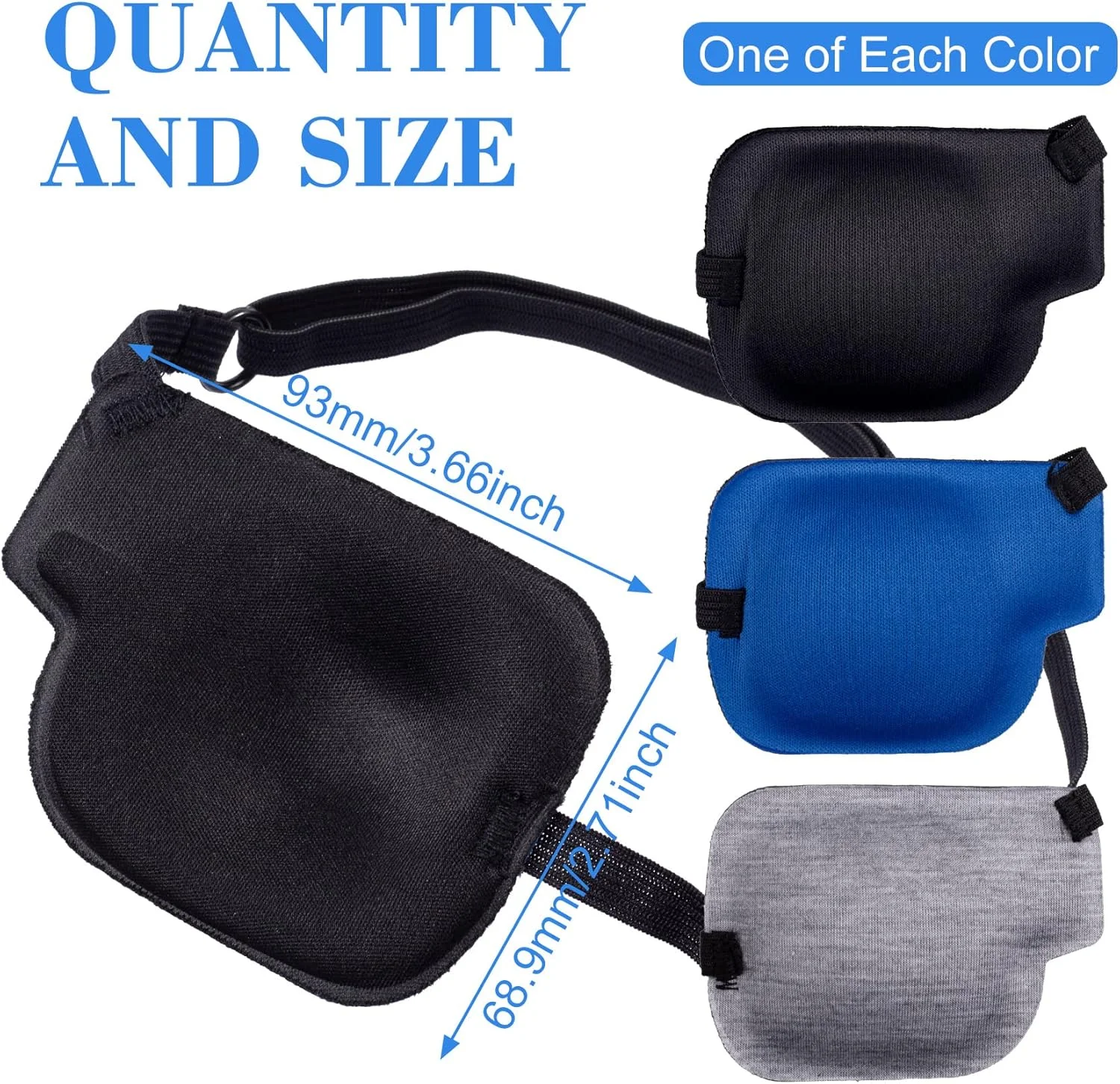 پد چشم سه بعدی PAGOW، 3 عدد، پد چشمی قابل تنظیم برای چشم تنبل، بزرگ، مشکی، خاکستری، آبی (چشم چپ) پد چشم سه بعدی PAGOW، 3 عدد، پد چشمی قابل تنظیم برای چشم تنبل، بزرگ، مشکی، خاکستری، آبی (چشم چپ)