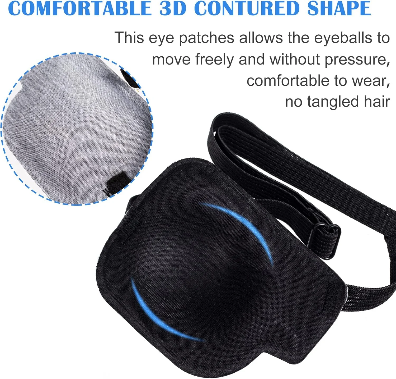 پد چشم سه بعدی PAGOW، 3 عدد، پد چشمی قابل تنظیم برای چشم تنبل، بزرگ، مشکی، خاکستری، آبی (چشم چپ) پد چشم سه بعدی PAGOW، 3 عدد، پد چشمی قابل تنظیم برای چشم تنبل، بزرگ، مشکی، خاکستری، آبی (چشم چپ)