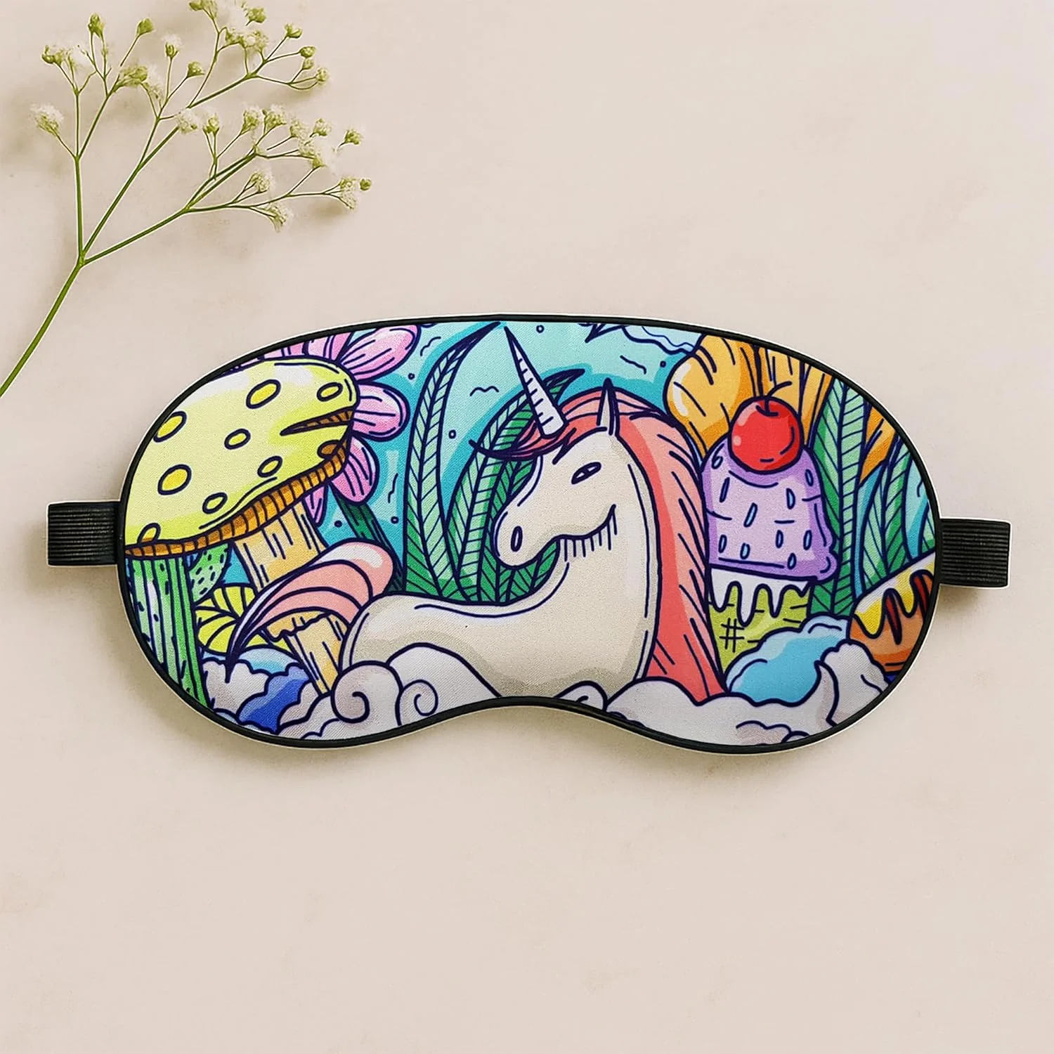 ماسک خواب چشم جِنا™، مناسب برای بی خوابی، مدیتیشن، پف زیر چشم و سیاهی دور چشم، طرح اسب ابریشمی