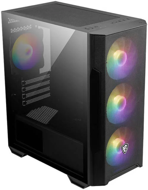 کیس کامپیوتر گیمینگ MSI MAG FORGE M100R Micro ATX Tower، پنل شیشه ای حرارت دیده، 4 عدد فن 120 میلی متری ARGB، پشتیبانی از رادیاتور تا 240 میلی متر، USB 3.2 Gen 1 Type-A، فیلتر گرد و غبار مغناطیسی، مشکی | 306-7G20R21-809