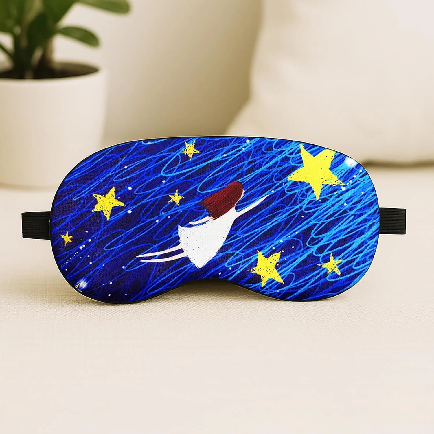 ماسک خواب چشم جِنا™ طرح ستاره آبی ابریشمی، مناسب بی خوابی، مدیتیشن، پف زیر چشم و سیاهی دور چشم