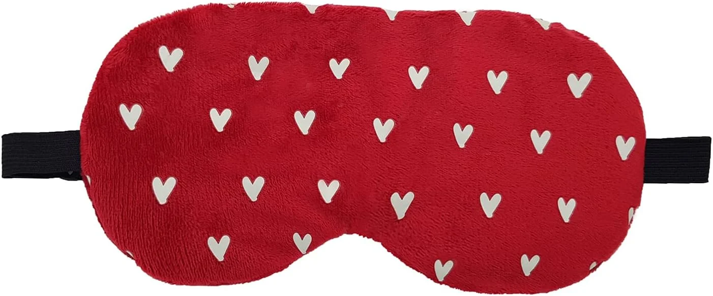 ماسک چشم خواب جِنا با روکش مخملی نرم برای بی خوابی، مدیتیشن، پف چشم و سیاهی دور چشم (قرمز)
