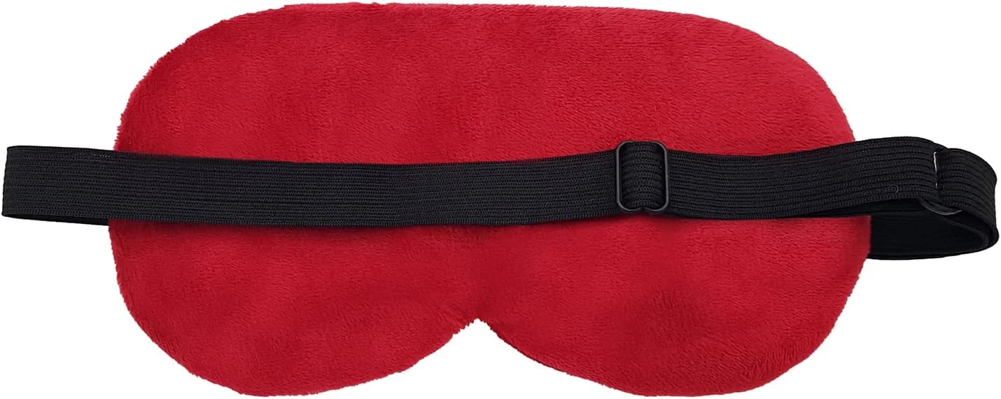 ماسک چشم خواب جِنا با روکش مخملی نرم برای بی خوابی، مدیتیشن، پف چشم و سیاهی دور چشم (قرمز)