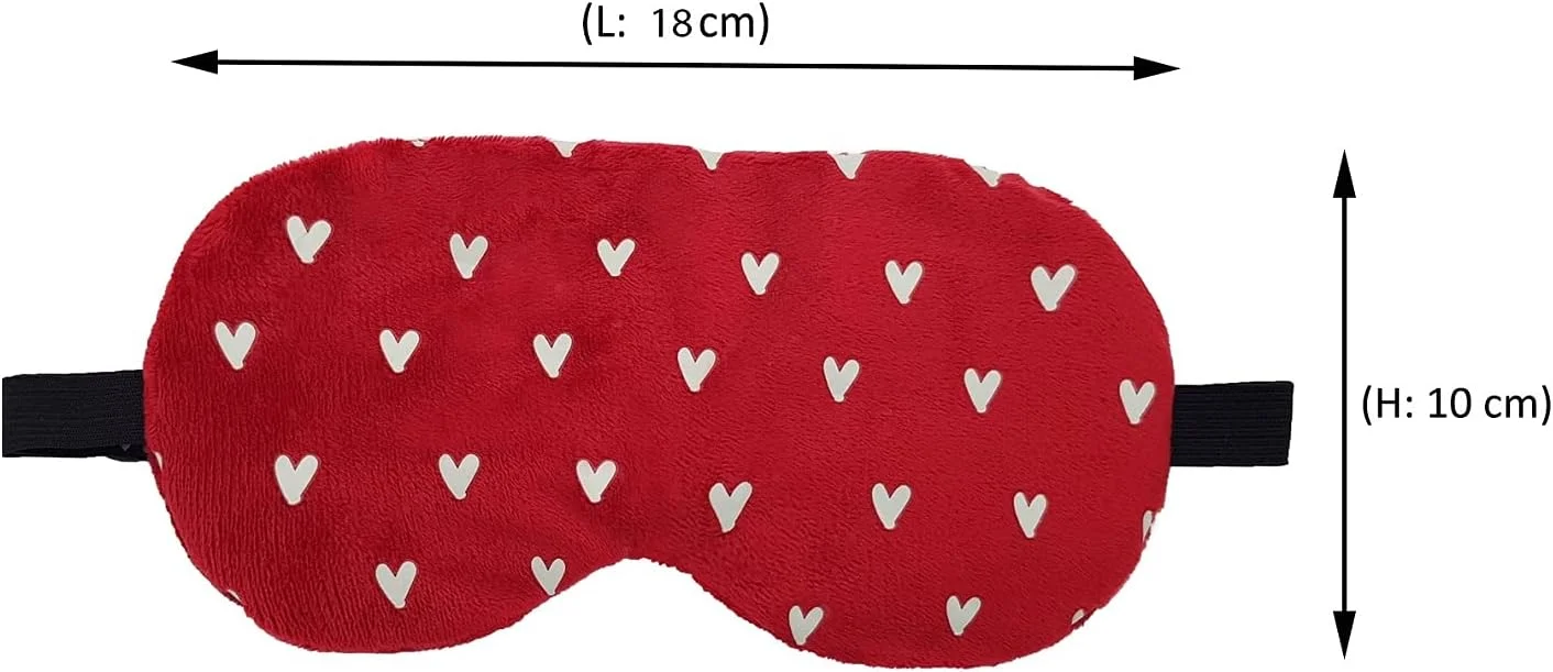 ماسک چشم خواب جِنا با روکش مخملی نرم برای بی خوابی، مدیتیشن، پف چشم و سیاهی دور چشم (قرمز)