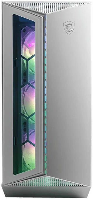 کیس کامپیوتر گیمینگ مید تاور MSI MPG GUNGNIR 110R ATX، پنل کناری شیشه حرارت دیده، پشتیبانی از رادیاتور تا 360 میلی‌متر، 4 عدد فن ARGB 120 میلی‌متری، فیلتر مغناطیسی، جریان هوای بهینه، USB 3.2 Type-C، سفید | 306-7G10W21-W57