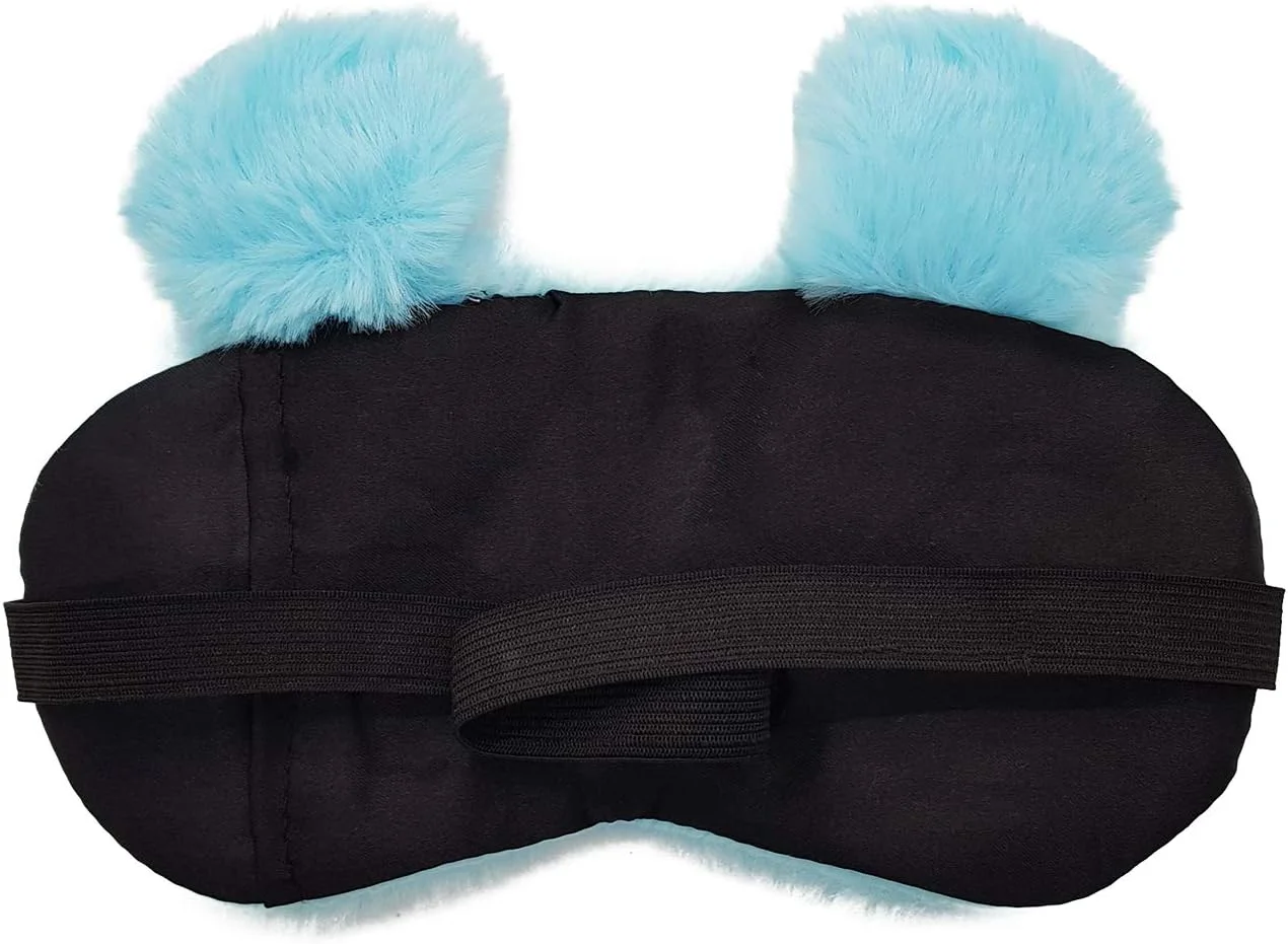 ماسک خواب چشم طرح گربه ای آبی، مناسب بی خوابی، مدیتیشن، پف زیر چشم و سیاهی دور چشم