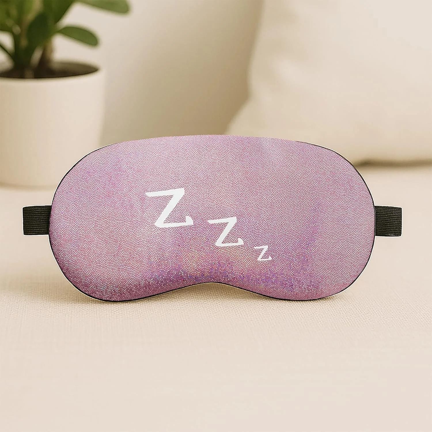 ماسک خواب چشم طرح دار برای بی خوابی، مدیتیشن، پف چشم و سیاهی دور چشم - صورتی به همراه ژل