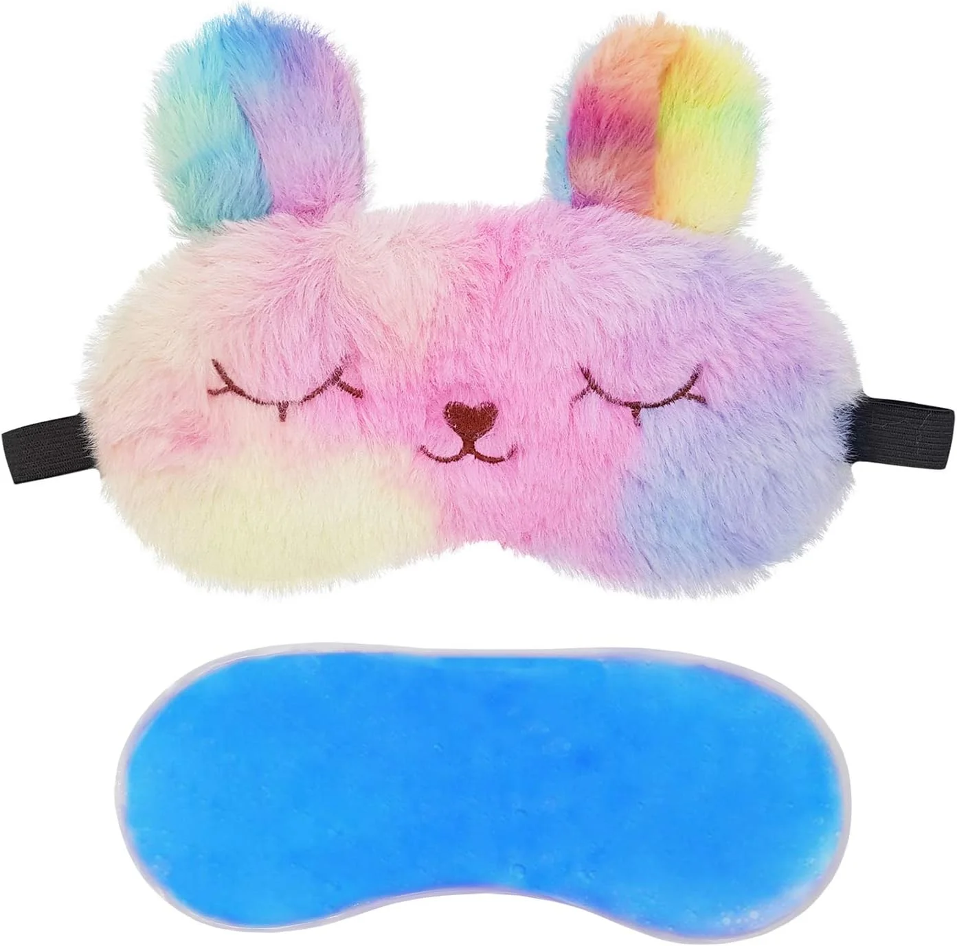ماسک خواب چشم ژله ای خزدار طرح خرگوش - مناسب بی خوابی، مدیتیشن، پف و سیاهی دور چشم