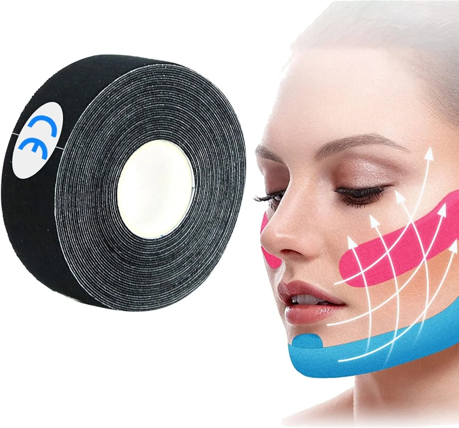 چسب چند منظوره صورت برای رفع چروک، پد لیفتینگ، صاف کننده صورت برای خطوط پیشانی، چشم و بینی، سازمان دهنده محصولات زیبایی (D، تک سایز)