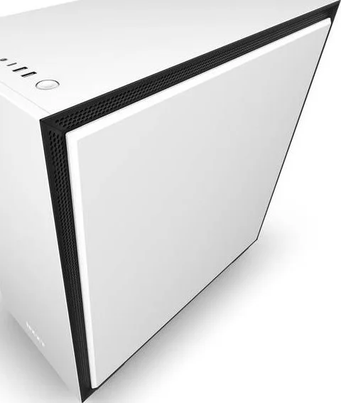 کیس گیمینگ کامپیوتر NZXT H710i ATX Mid Tower، پورت USB Type-C در پنل جلویی، نصب عمودی کارت گرافیک، نورپردازی RGB یکپارچه، آماده برای خنک‌کننده مایع، سفید/مشکی | CA-H710i-W1