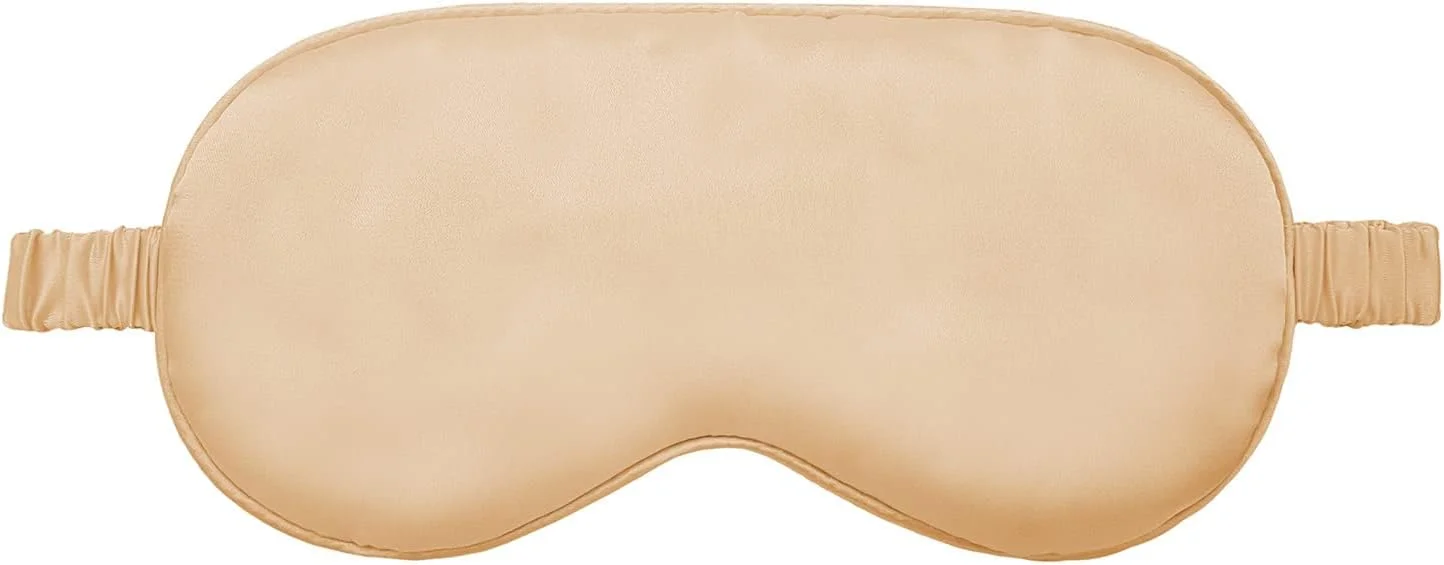 چشم بند خواب جِنا™، پوشش ماسک خواب زیبا برای بی خوابی، مدیتیشن، پف چشم و سیاهی دور چشم، ابریشمی ساده، زردآلویی