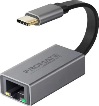 آداپتور پرسرعت USB-C به گیگابیت اترنت Promate، سرعت اتصال تا 1 گیگابیت در ثانیه | GigaLink-C