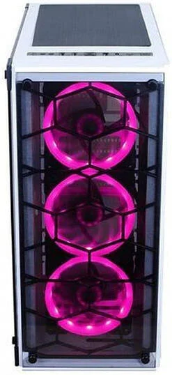 کیس کامپیوتر گیمینگ مید تاور Redragon Wheeljack RGB، دارای 3 فن RGB، پنل های شیشه ای حرارت دیده در جلو و طرفین، پشتیبانی از رادیاتور تا 240 میلی متر، مدیریت کابل، جریان تهویه هوا، سفید | GC-606WH-3RGB