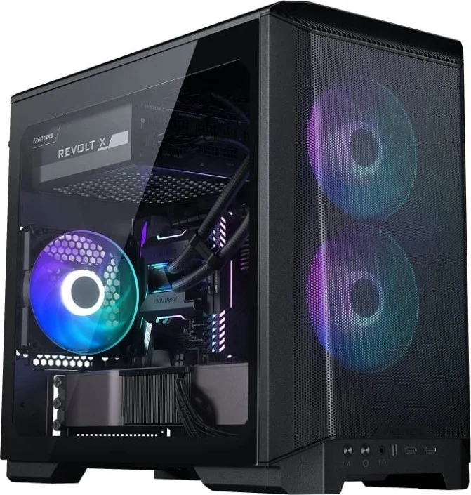 کیس Mini-ITX Phanteks Eclipse P200A D-RGB، طراحی توری فوق العاده ظریف با جریان هوای بالا، نورپردازی دیجیتال RGB، فن های 120 میلی متری D-RGB، شیشه حرارت دیده، مشکی | PH-EC200ATG_DBK01