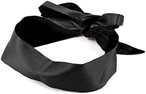 چشم بند خواب ساتن مشکی نرم و راحت 150 سانتی متری