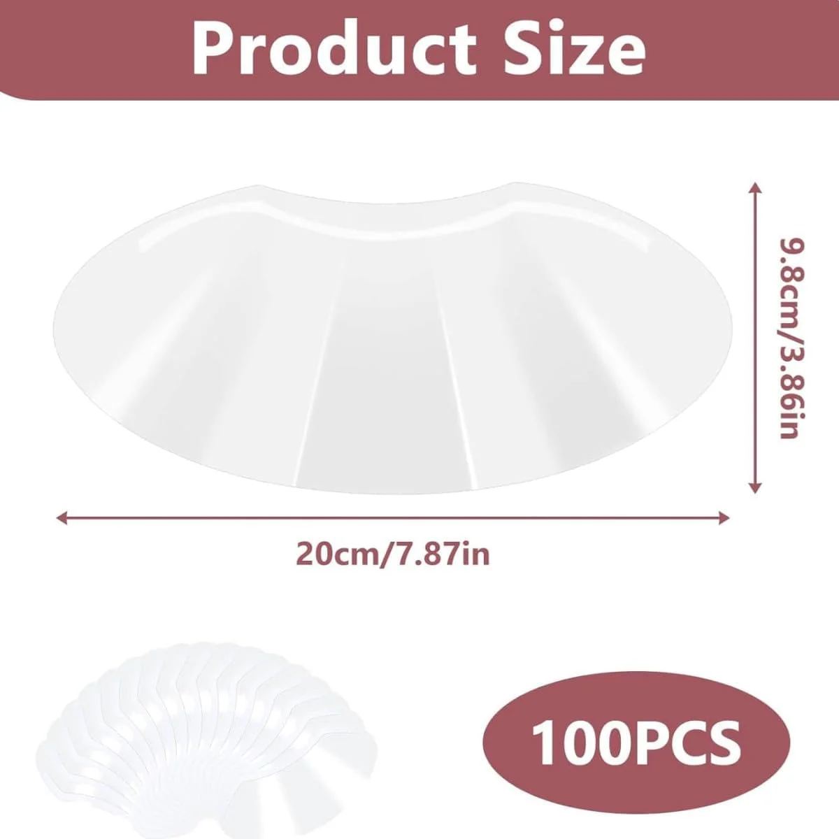 بسته 100 عددی محافظ چشم شفاف برای دوش، ماسک چشم پلاستیکی نرم برای کوتاهی/رنگ کردن مو، اکستنشن مژه، میکروبلیدینگ - محافظ صورت ضد آب، شفاف و ملایم