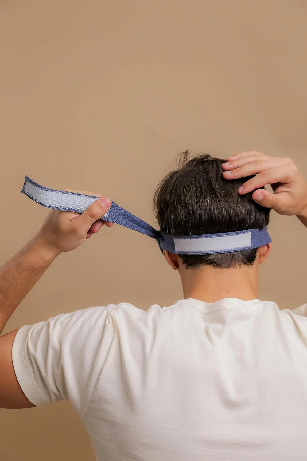 ماسک چشم خواب پنبه‌ای ضد حساسیت ساخته شده از 100% پنبه ارگانیک (آبی ملانژ، سایز آزاد)