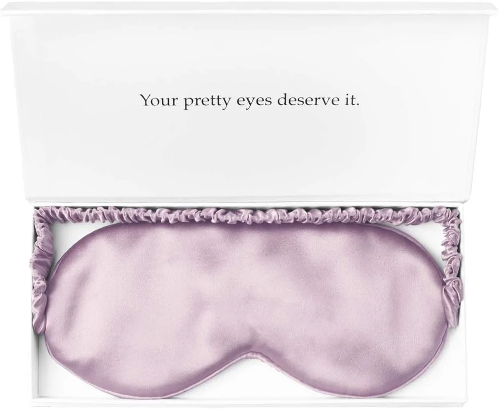 چشم بند خواب ابریشمی، مسدود کننده نور، لوکس، 100% ابریشم توت 19 میلی متری، پوشش چشم فوق العاده نرم و راحت، مراقبت از پوست ضد پیری، به همراه کیف مسافرتی و بسته هدیه