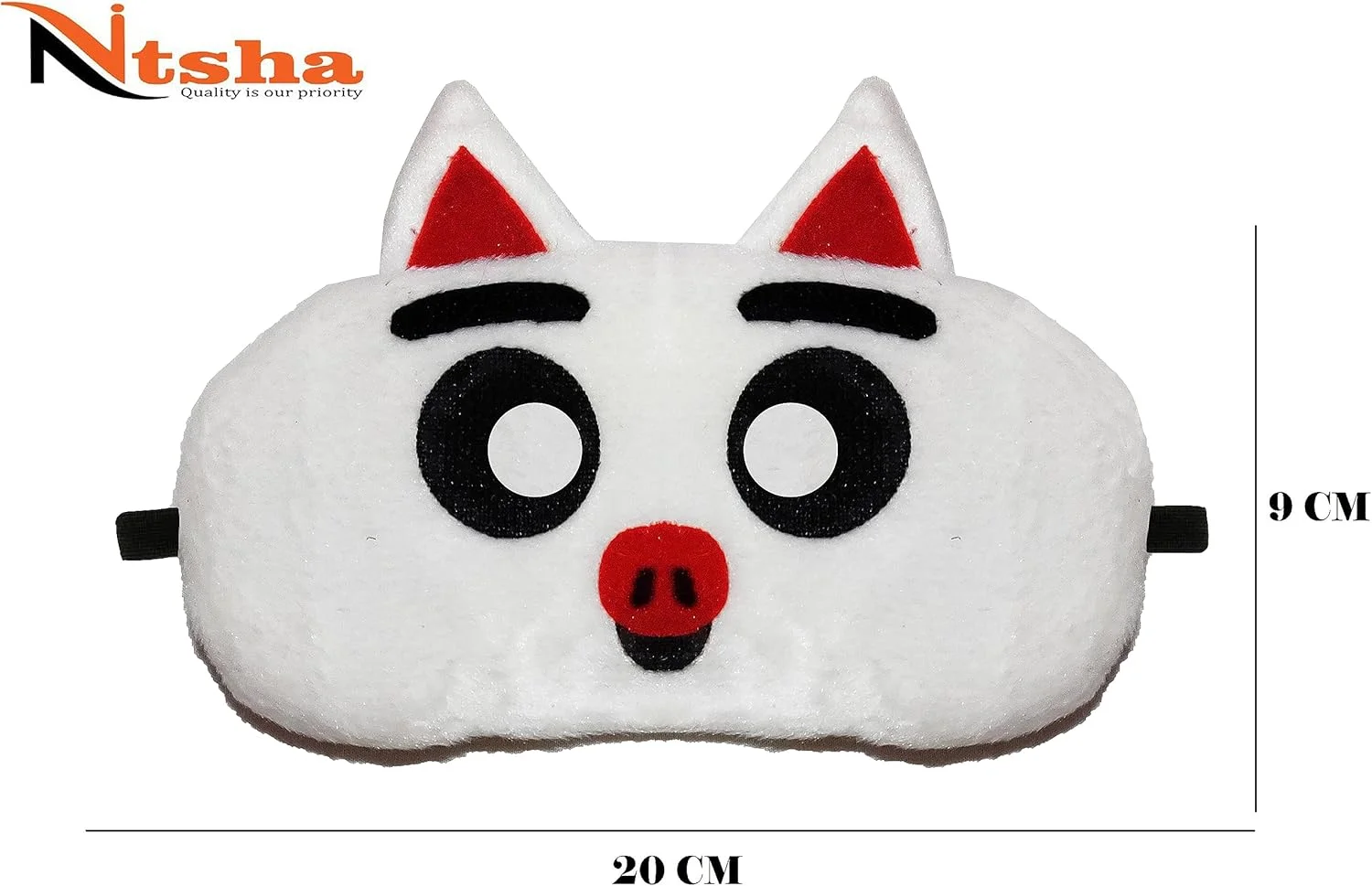 چشم بند خواب مخملی طرح کارتونی مناسب آقایان، بانوان، دختران، پسران و کودکان - مدل شماره 6، سیاه و سفید