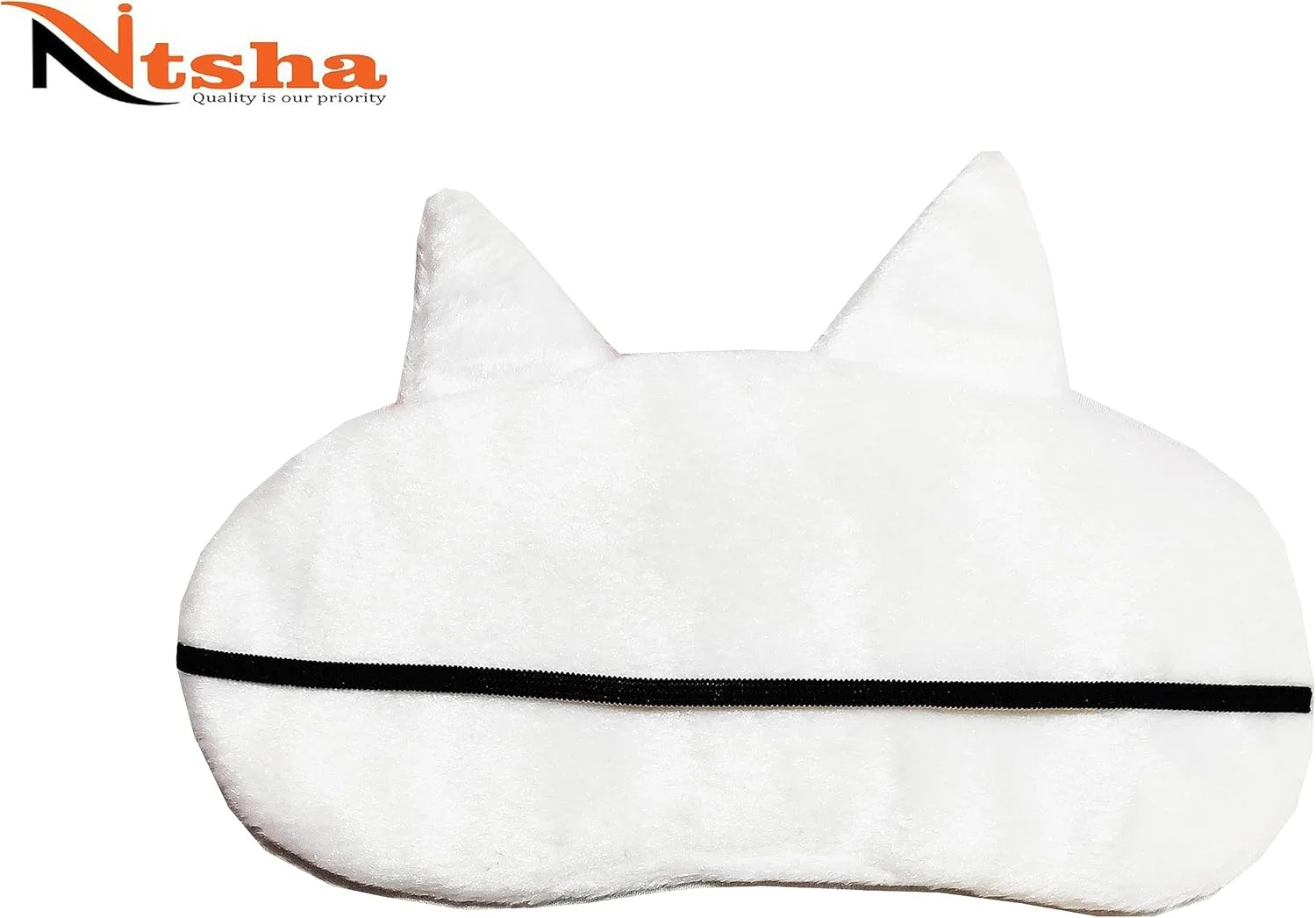 چشم بند خواب مخملی طرح کارتونی مناسب آقایان، بانوان، دختران، پسران و کودکان - مدل شماره 6، سیاه و سفید