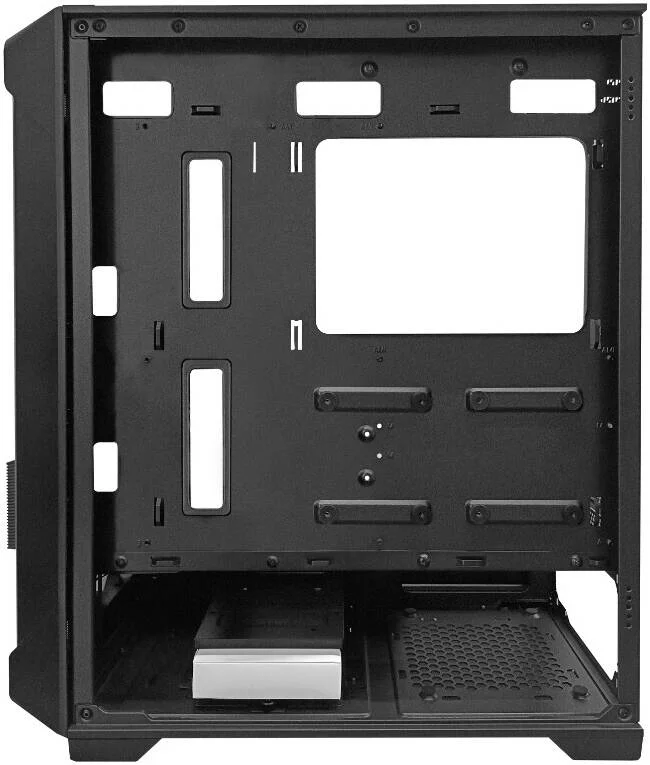 کیس کامپیوتر ATX سری Raidmax X603 NANO MESHIAN، دارای 4 فن 120 میلی‌متری ARGB از پیش نصب‌شده، پشتیبانی از رادیاتور 360 میلی‌متری، 7 اسلات توسعه، پنل جانبی کشویی شیشه‌ای حرارت دیده، مشکی | X603NTBF