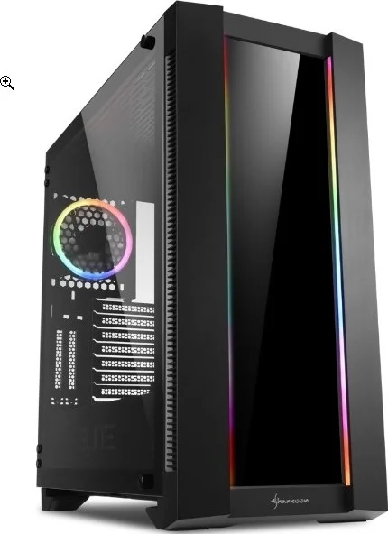 کیس کامپیوتر ATX شارکون ELITE SHARK CA200G، فن با نورپردازی RGB، شکاف های توسعه - مشکی | 4044951027163