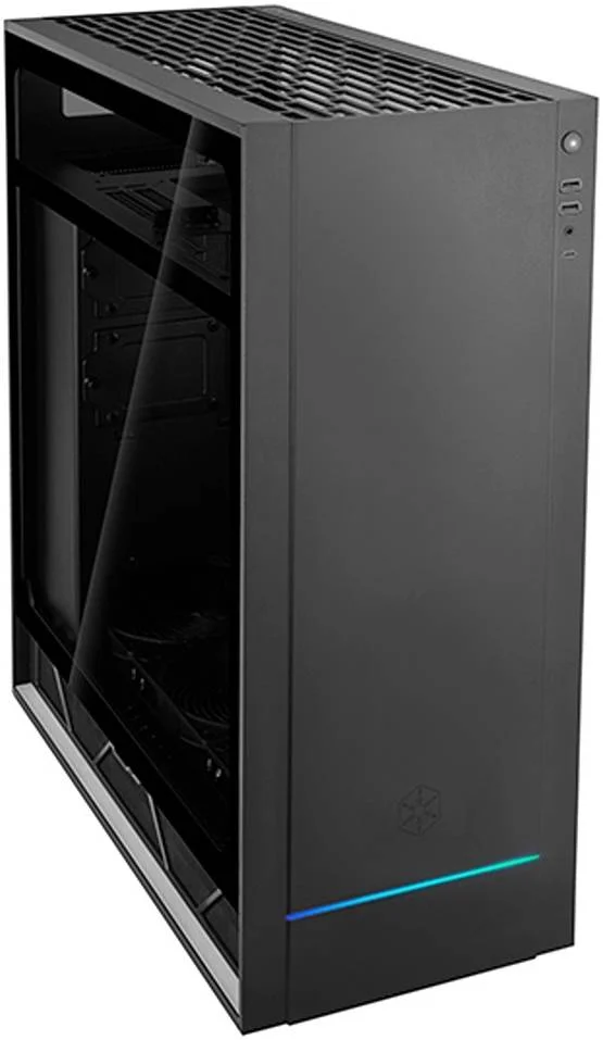 کیس برج ای‌تی‌ایکس Silver Stone ALTA F1 با طراحی Stack Effect، بدنه آلومینیومی و شیشه حرارت دیده، پشتیبانی از رادیاتور تا 360 میلی‌متر، 6 فن خنک‌کننده 120/140/180 میلی‌متری، USB 3.1 Gen 2 Type-Cx1، صدا x1، مشکی | SST-ALF1B-G