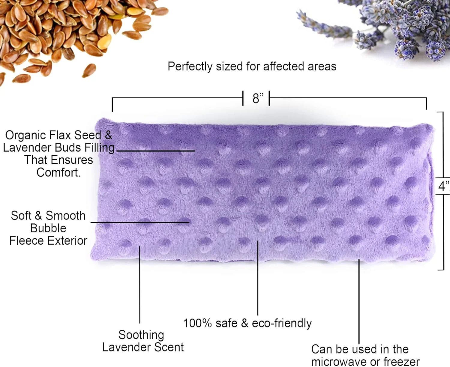 بالشتک چشم اسطوخودوس Lookix - ماسک چشم آروماتراپی طبیعی تسکین دهنده گرم و سرد برای یوگا، مدیتیشن، آرامش (اسطوخودوس)