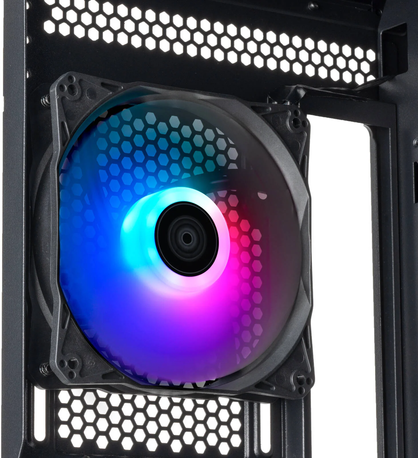 کیس کامپیوتر مید تاور ATX سیلوراستون FARA 514X، دارای 4 فن 120 میلی‌متری ARGB از پیش نصب شده، پشتیبانی از رادیاتور دوگانه 360 میلی‌متری، 7 اسلات توسعه، پنل مشبک جلویی، مشکی | SST-FA514X-BG