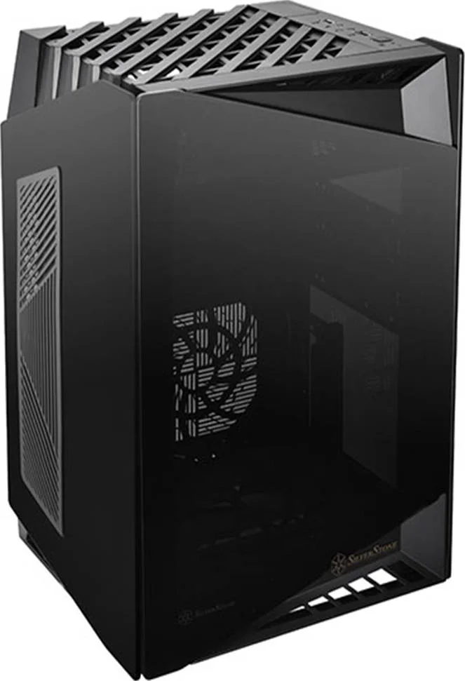 کیس کامپیوتر Mini DTX / ITX سیلوراستون LD03-AF Lucid، نسخه Airflow، پنل شیشه ای حرارت دیده، اندازه فن 120 میلی متر، 2 اسلات توسعه، پشتیبانی از رادیاتور 120 میلی متر، درایوهای 2.5 و 3.5 اینچی، مشکی | SST-LD03B-AF