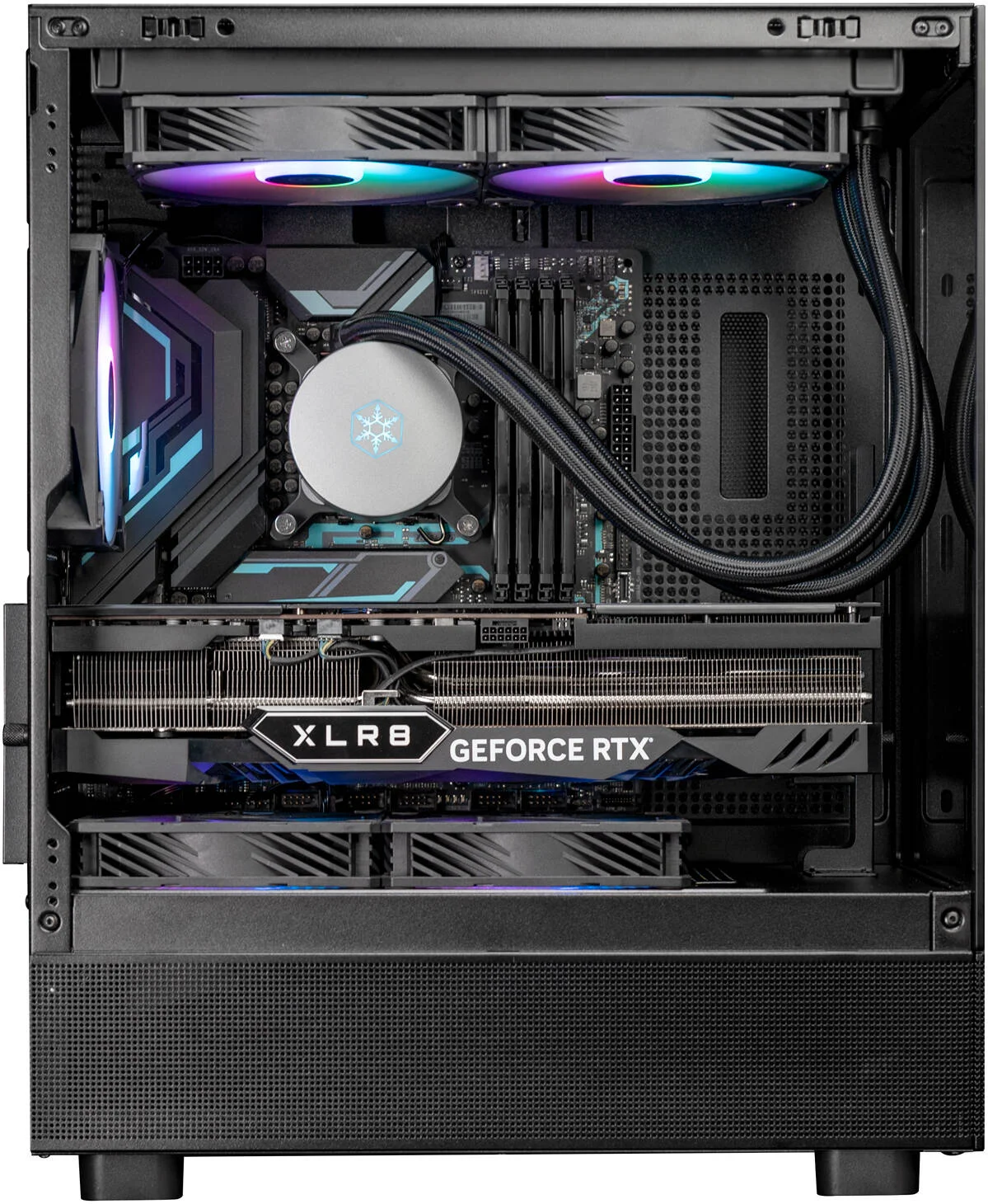 کیس کامپیوتر Micro-ATX سیلوراستون Lucid 04، دارای 3 فن 120 میلی‌متری ARGB از پیش نصب‌شده، پشتیبانی از رادیاتور 280 میلی‌متری، 5 اسلات توسعه، جنس بدنه فولاد/پلاستیک/شیشه حرارت دیده، مشکی | SST-LD04-B-ARGB