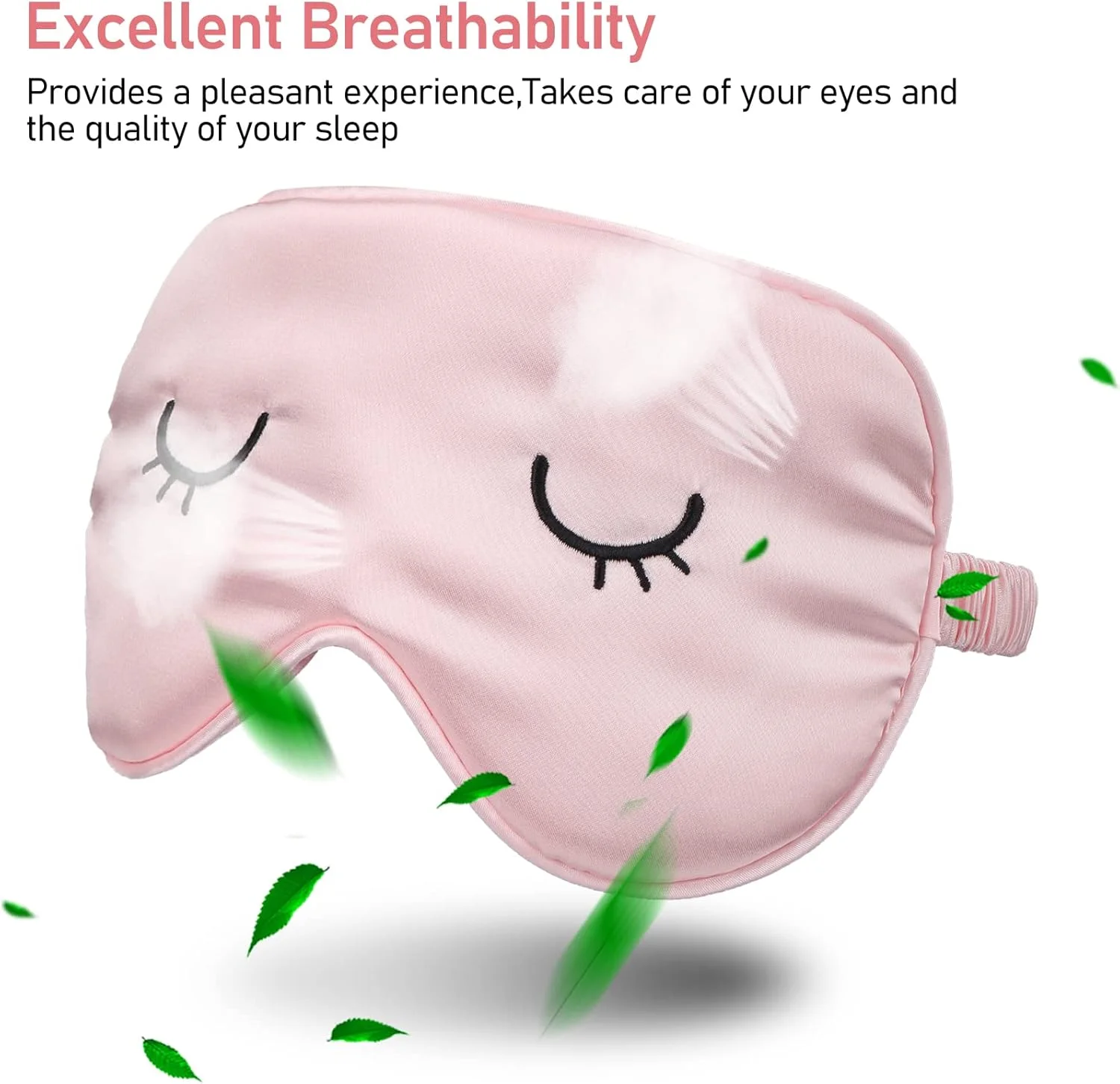 لوسوفی ماسک چشم ابریشمی 2 عددی، ماسک خواب چشم ابریشمی مژه دار زیبا، چشم بند ساتن قابل تنظیم با 2 عدد کیف نگهداری، پوشش چشم ابریشمی برای خواب زوج (خاکستری، صورتی)