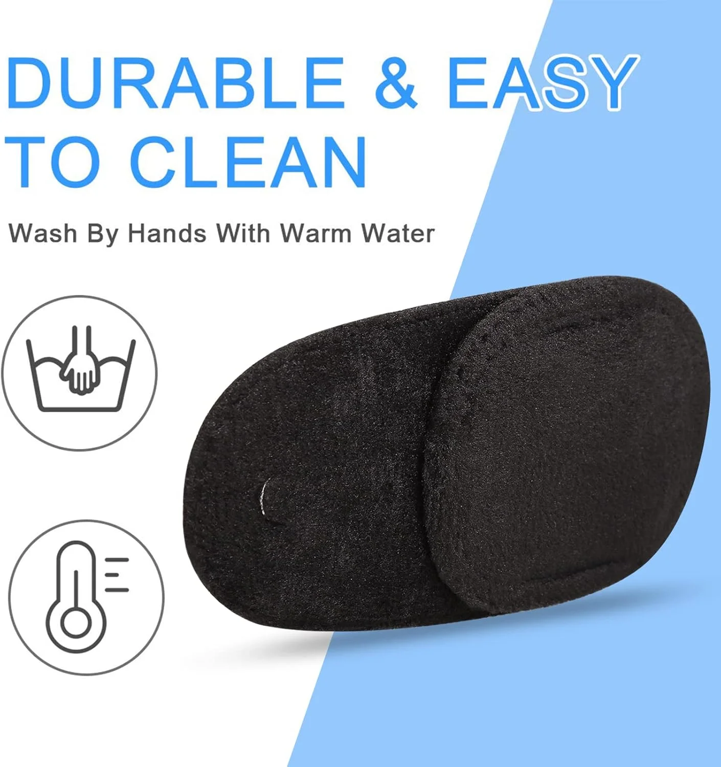 پَدهای چشمی مخملی برای کودکان (آبی، مشکی) - بسته 4 عددی، مناسب برای عینک، درمان تنبلی چشم، استرابیسم و بعد از عمل