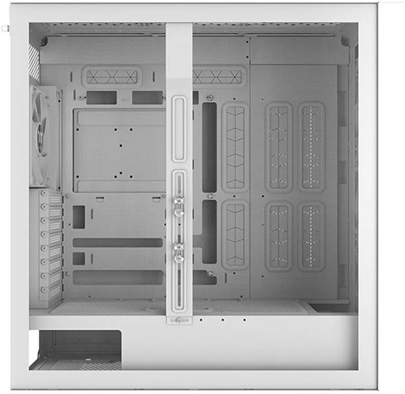 کیس کامپیوتر فول تاور Thermaltake AX500، دارای 4 فن 140 میلی‌متری CT140 از پیش نصب شده، پشتیبانی از رادیاتور تا 420 میلی‌متری و 14 فن، فیلترهای گرد و غبار، پنل‌های شیشه‌ای حرارت دیده و فولادی، جنس SPCC، سفید | CA-11D-00F6WN-00