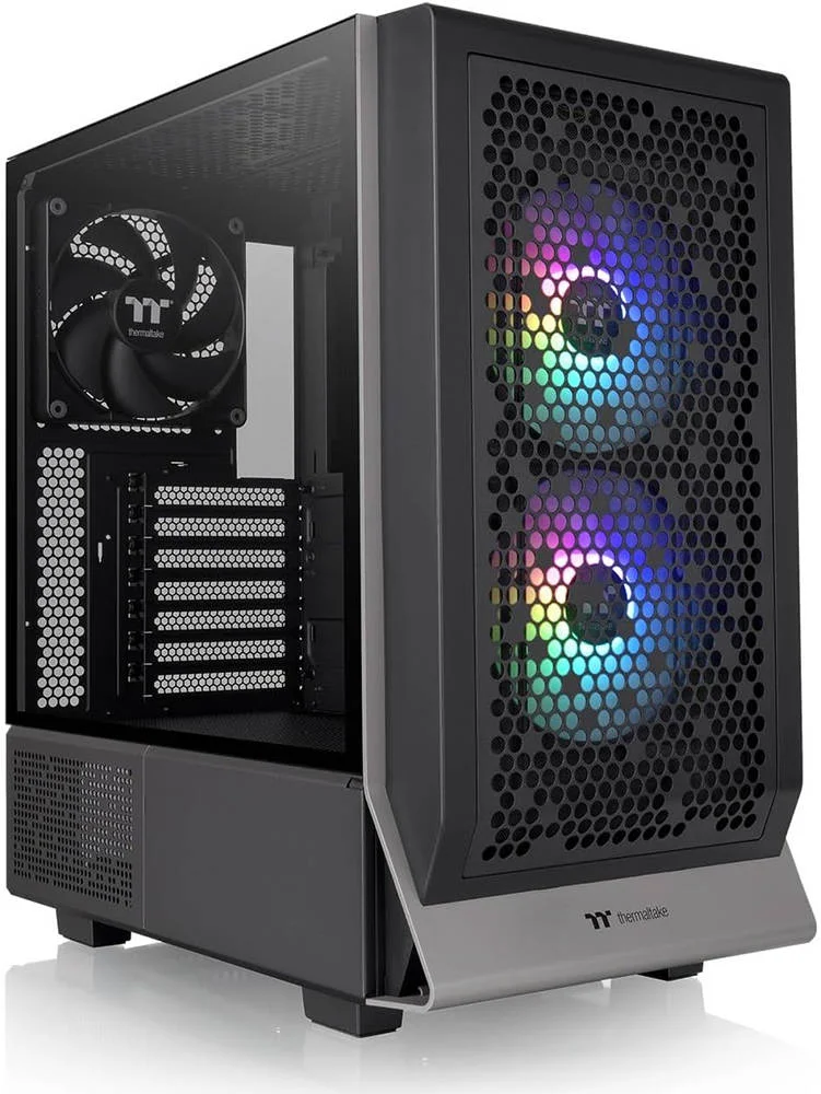 کیس مید تاور Thermaltake Ceres 300 TG ARGB، شیشه حرارت دیده 4 میلی متری، 7 اسلات توسعه، پشتیبانی از رادیاتور تا 360 میلی متر، 2 عدد فن CT140 ARGB از پیش نصب شده، مشکی | CA-1Y2-00M1WN-00