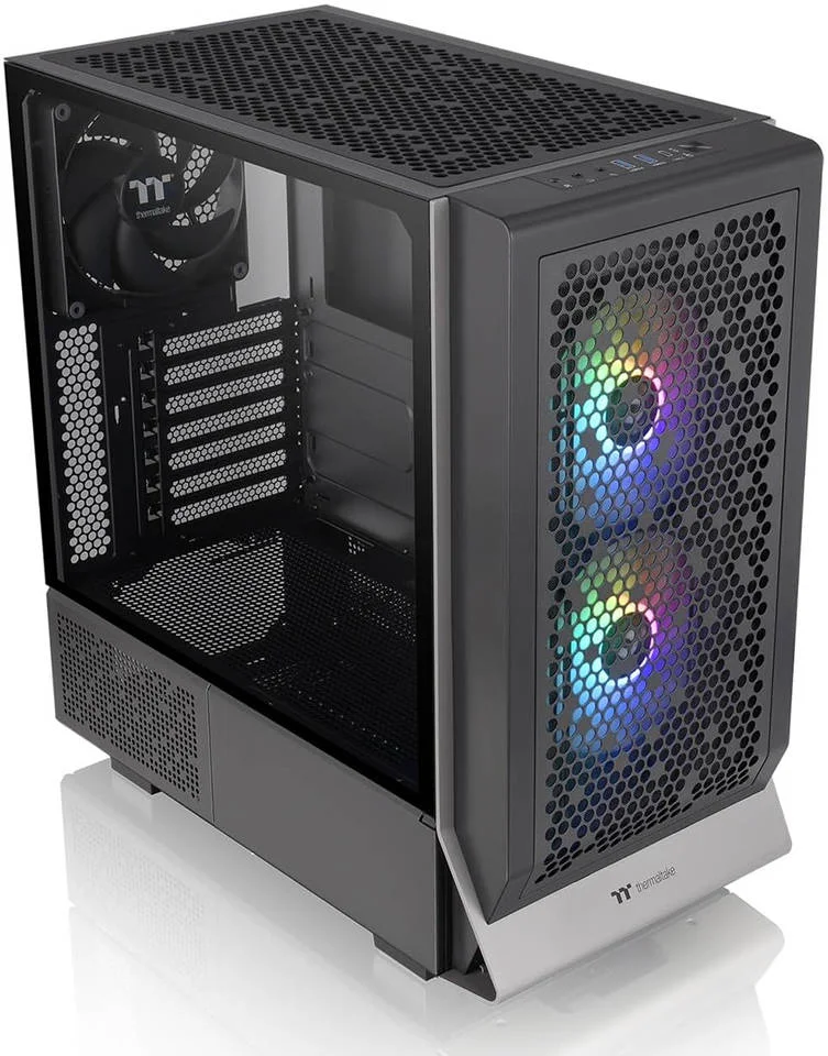 کیس مید تاور Thermaltake Ceres 300 TG ARGB، شیشه حرارت دیده 4 میلی متری، 7 اسلات توسعه، پشتیبانی از رادیاتور تا 360 میلی متر، 2 عدد فن CT140 ARGB از پیش نصب شده، مشکی | CA-1Y2-00M1WN-00